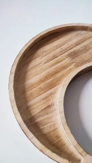 Vassoio espositore mezza luna in legno nuovo