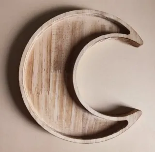 Vassoio espositore mezza luna in legno nuovo
