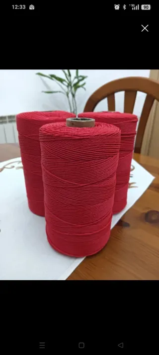 Bobina hilo encerado rojo