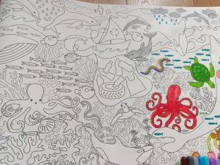 Lote Dibujo Ikea Lápices,Rotuladores y rollo papel