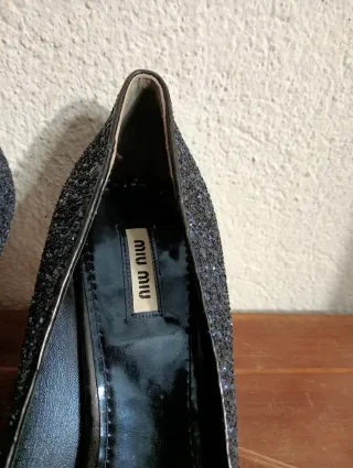 Miu Miu Scarpe Glitter Blu Tg 40