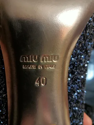 Miu Miu Scarpe Glitter Blu Tg 40