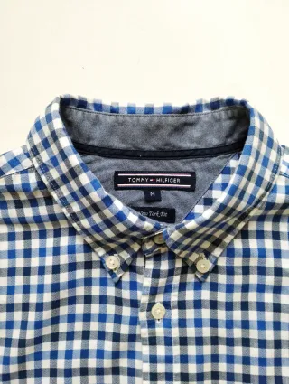 Camisa Tommy Hilfiger cuadros azul y negro