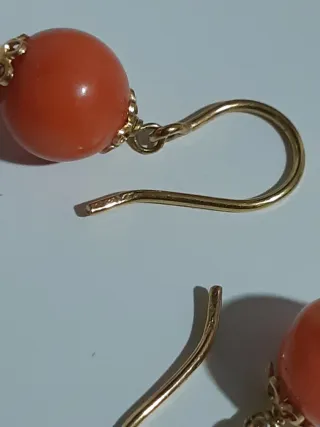 Pendientes Oro 18kt y Coral