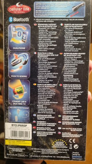 Cellular Line Roller Clip Auricolare Bluetooth
