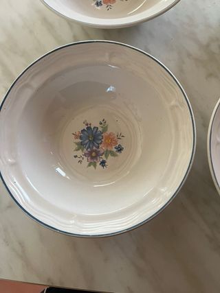 Set 5 Ciotole Ceramica Stoneware Floreale