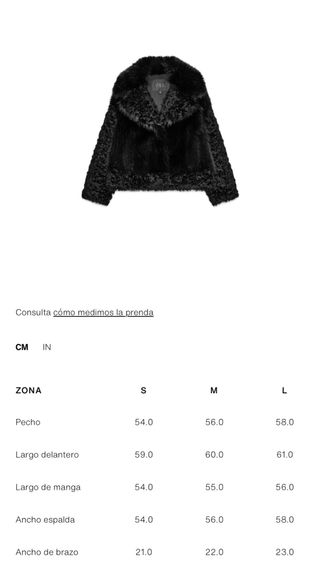 Abrigo pelo corto Zara