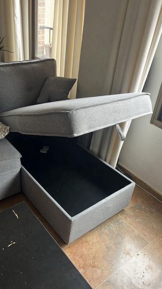 Sofá Cama Chaise Longue Gris