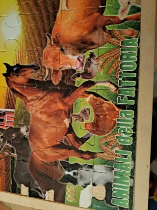 Puzzle in legno animali fattoria