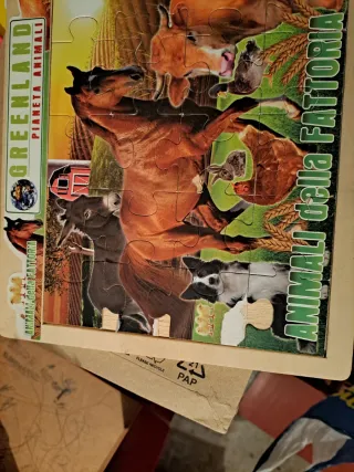 Puzzle in legno animali fattoria