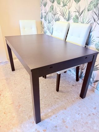 Mesa extensible madera marrón 120x84