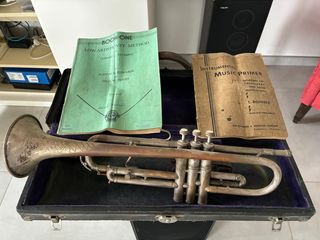 Tromba d'epoca USA anni '20-'30 con custodia