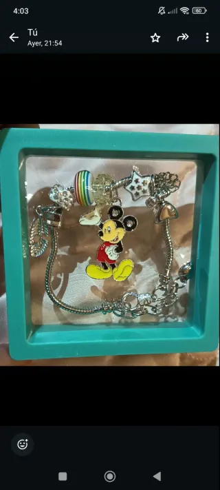 Pulsera de charms con Mickey Mouse