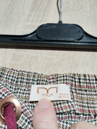 Pantalón MLN Mujer Beige Multicolor