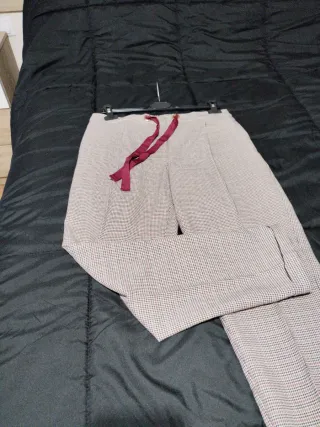 Pantalón MLN Mujer Beige Multicolor