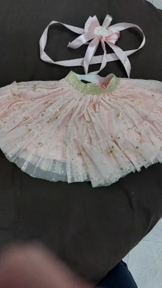 Gonnellino bimba tulle rosa 4 anni
