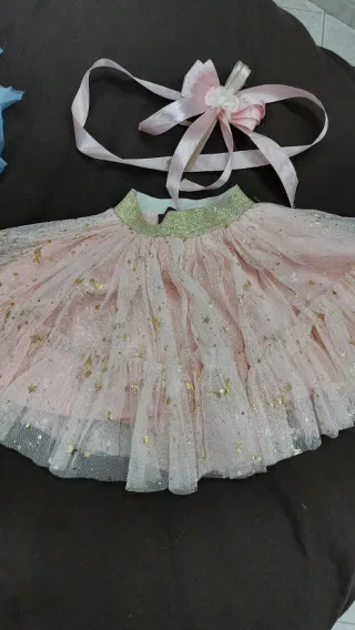 Gonnellino bimba tulle rosa 4 anni