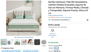 Colchón Novilla 150x190