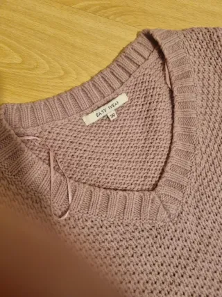 Jersey rosa punto cuello pico