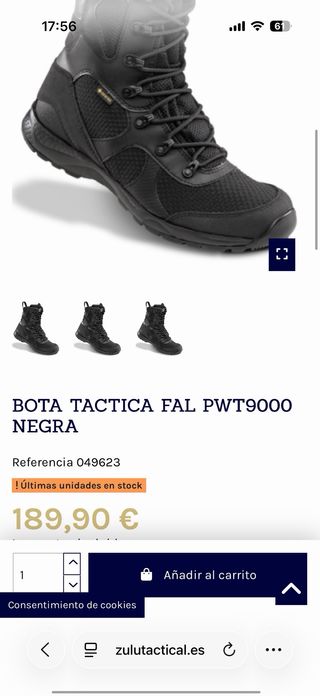 Botas Tácticas Seguridad FAL Gore-Tex Negras