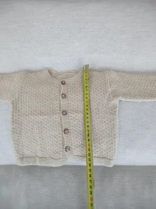 Chaqueta punto a mano bebé 3-6 meses color arena