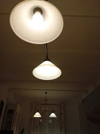 Juego 2 Lámparas Colgantes Marrón y Blanco