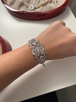 Aderezo Fallera Completo Plata y Perlas