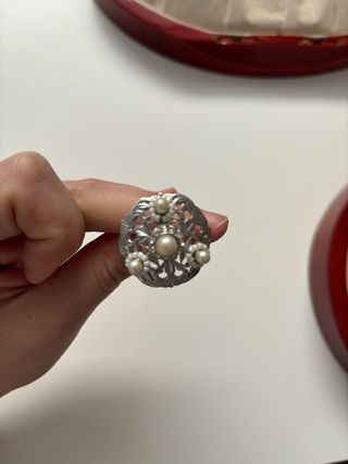 Aderezo Fallera Completo Plata y Perlas