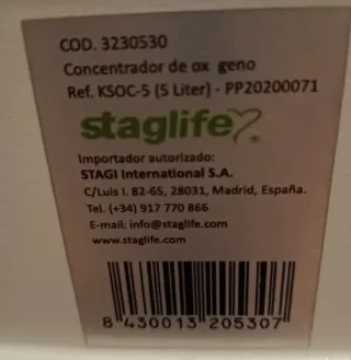Concentrador de Oxígeno StaLife 5L