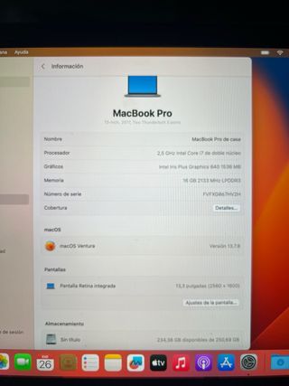 MacBook Pro 2017 i7 16GB RAM