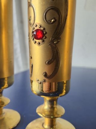 5 Bicchieri Vintage in Vetro con Rifinitura Dorata