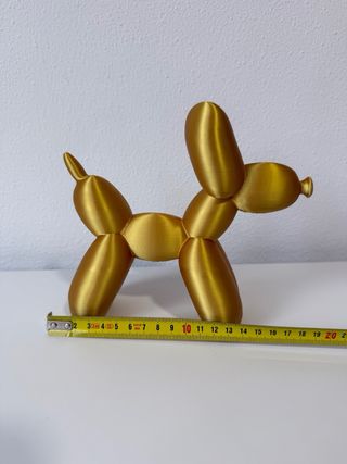 Perro efecto Globo Dorado Plástico Decorativo