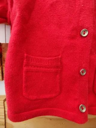 Chaqueta punto fino Zara roja 3-6 meses