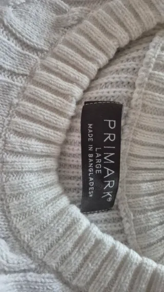 Jersey Primark Blanco Trenzado Talla M