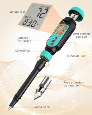 Medidor pH Digital con Soluciones