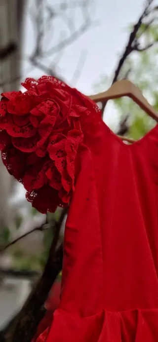 Traje de Flamenca Rojo Hecho a mano