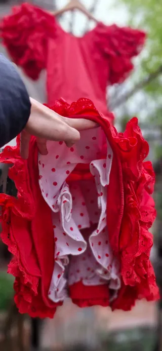 Traje de Flamenca Rojo Hecho a mano