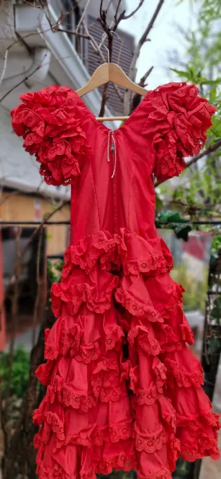Traje de Flamenca Rojo Hecho a mano