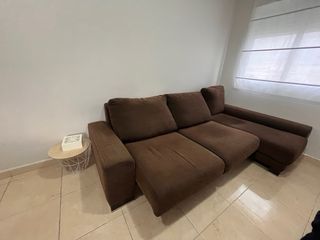 Sofá modular de tela marrón