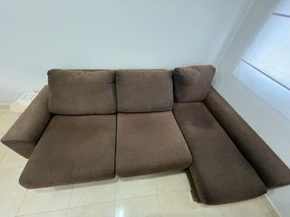 Sofá modular de tela marrón