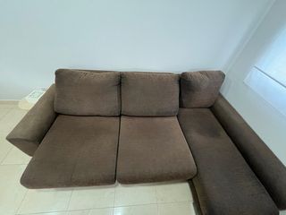 Sofá modular de tela marrón