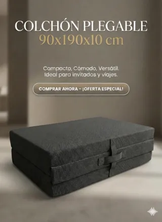 Colchón Plegable 90x190x10cm Viscoelástico NUEVO