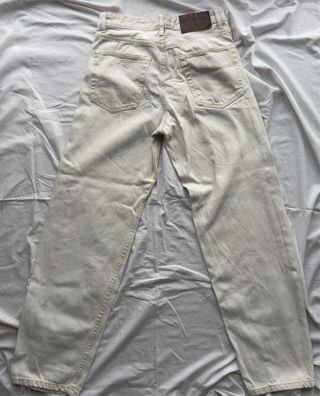 Pantalón recto Bershka beige claro