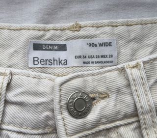 Pantalón recto Bershka beige claro