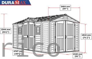 Caseta PVC Apex Pro Plus 246x476x234 cm - Duramax