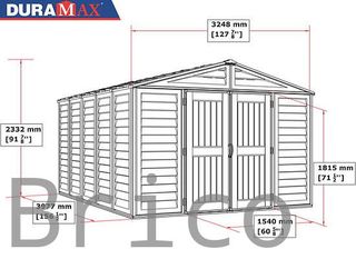 Caseta PVC Woodbridge Plus 405x324x233 cm - Duramax