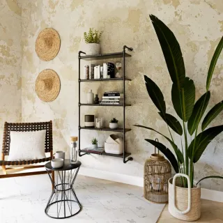 Tavolo Ausiliare Nero in Metallo Nero