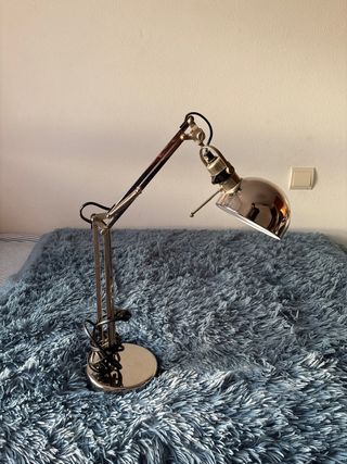 Flexo de estudio metálico plateado