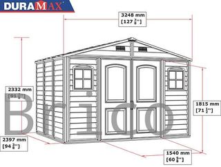 Caseta PVC Woodside 239x324x233 cm - Duramax