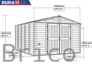 Caseta PVC Woodbridge Plus 405x324x233 cm - Duramax